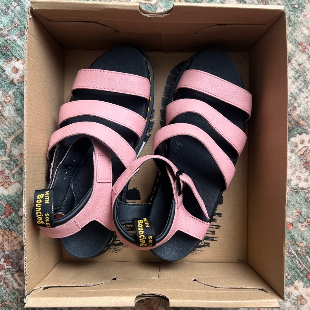 Dr. Martens Pink and Black Platform Sandals
